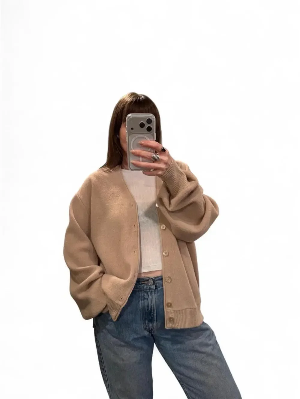 Vintage 90’s Oversized Camel Grandpa Cardigan